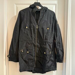 Michael Kors Hooded Black Rain Coat